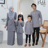 SET SEDODON KURUNG RIAU KHALISH COTTON GREY BY KASMIZA