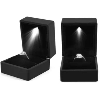 2023 Ring Box With LED Light Jewelry Diamond Ring Box Storage Wedding Ring Box Jewelry Organizer Storage Gift Box
