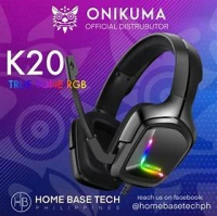 ONIKUMA K20 RGB 3.5MM+Y 1.2M 遊戲耳機 黑色