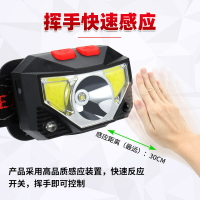 充電感應頭燈續航久大容量內置18650鋰電USB充電警示紅光救生調節
