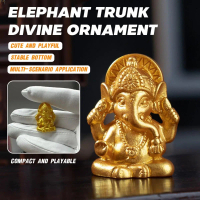 Golden Ganesha Statue - Small/Medium, Spiritual Home/Office Decor, Car Accessory, Perfect Gift, 3D E