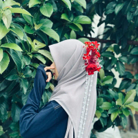 Bros Hijab Pengantin Flower Wedding Headpiece Bunga Wisuda Flowersash hiasan hijab wisuda bunga toga