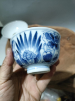 日本回流瓷器古董清代老青花碗，清代青花瓷器。保真包老，全品無