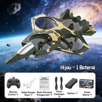 Pesawat RC Glider Upgrade ABS 2.4Ghz Lampu LED Pesawat Remote Control Anak Hijau