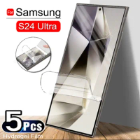 5PCS Hydrogel Film For Samsung Galaxy S24 Ultra Screen Protector For Samsung S23 S20 S21 FE S22 Plus Note 20 Ultra Soft Gel Film
