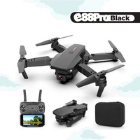 SKY - Drone E88pro 4K Ultra HD Foldable Drone Lipat Single Camera E88 Pro-Hitam
