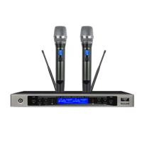 Stereo Audio Dual Channel Microphone UHF wireless microphone