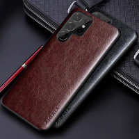 Luxury PU leather Case for Samsung galaxy S23 S22 S21 S20 Ultra Plus FE Business solid color design phone cover Soft TPU&amp;Hard PC