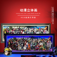 {可刷卡 打統編}火影忍者全家福立體畫3d動漫紙藝手工客廳臥室裝飾掛畫生日禮物