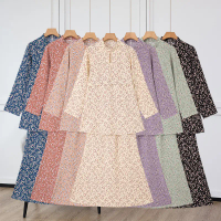 [Nayla.z] Adult SLIM FIT CUTTING Size 36-52 (XS-7XL) Set of Baju Kurung Sedondon Floral Pattern Coll