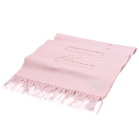 LV M74948經典品牌LOGO打洞喀什米爾羊毛流蘇圍巾(粉紅色)