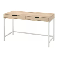 ALEX 書桌/工作桌, 染白色/橡木紋, 132 x 58 公分