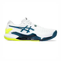 Asics GEL-Resolution 9 2E [1041A376-101] 男 網球鞋 比賽 寬楦 美網配色 白綠