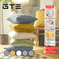 GTE 30cmx50cm/45cm/50cm Sofa Non Woven Fill Inner Pillow Jacquard Plush 3D Geometric Pillow Case - F