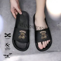 Sandal Flat Karet Wanita Unisex Ringan Kekinian Sendal Selop Cewek / Cowok Dewasa Distro terbaru 37