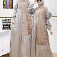 gamis set hijab  ld 100-110 pb 140