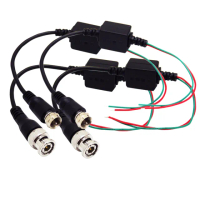 【KINGNET】監控絞線傳輸器AHD專用版 雙絞線影音傳輸器2組(BNC頭/F頭/網路線)