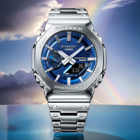 CASIO 卡西歐 G-SHOCK 八角全金屬太陽能藍芽雙顯手錶 送禮推薦 GM-B2100AD-2A