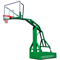 Standard 3.05m Green Hydraulic Basketball Stand Pole Rack Adult Basket Ball Hoop Games School Outdoor Court Sports Gym Equipment