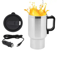 450ML 12V Car Heating Cup Cigarette Lighter Heating Bottle Drink Kettle Bottle Mug Heated Cable Cup Travel Water Electric Mug