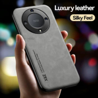 For Huawei Honor X9A Case Magnetic Car Holder PU Leather Phone Case For Huwei HonorX9A Honer Honar Xonor X9A X 9A 5G Back Cover