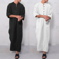 Muslim lelaki Jubba Thobe arab pakaian islam pakaian panjang arab Saudi jubah Abaya Dubai longgar bl