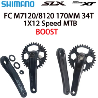 SHIMANO SLX FC M7120-1 170MM 34T HOLLOWTECH II MTB Crankset 178 mm Q-Factor 1x12S Crank and BB MT800/BB52 12V MTB Crankset