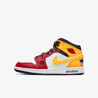 Nike Air Jordan 1 Mid SE GS [DJ0336-067] 大童 休閒鞋 運動 經典 喬丹 黑黃紅