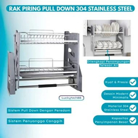 Rak Piring Kabinet Tarik 2 Susun | Rak Piring Pull Down | Rak Piring Tarik Ke Bawah | Rak Piring Sta