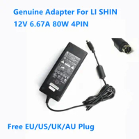 Genuine 12V 6.67A 80W 4PIN LS LI SHIN 0219B1280 LSE0111C1280 PA-1081-01 AC Adapter For TCL LCD2026 LCD20B66 Power Supply Charger
