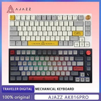AJAZZ AK816Pro Mechanical Keyboard Tri-mode RGB Wireless Hot-Swap Keyboard 81 Keys Gaming PBT Keycap Keyboard Mac Windows
