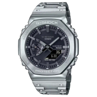 【CASIO 卡西歐】全金屬太陽能八角形雙顯腕錶(GM-B2100D-1A)