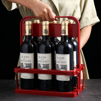 手提啤酒籃 塑料提籃便攜式折疊酒KV6瓶裝手提框紅酒筐盃