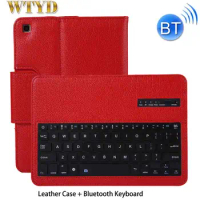 10.5 inch Detachable Bluetooth Keyboard + Litchi Texture PU Leather Protective Cover with Holder for Galaxy Tab S5e T720/T725