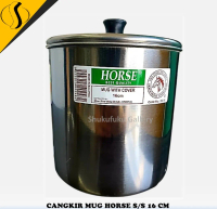 CANGKIR MUG HORSE S/S 16 CM/CANGKIR MUG + TUTUP HORSE 16CM STAINLESS STEEL