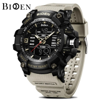 BIDEN Jam Tangan Pria Digital Anti Air Olahraga Santai Multifungsi Dial Tali Silikon Jam Tangan Cowo