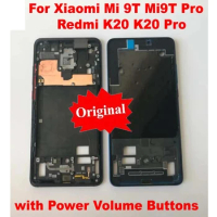 Original 6.39" For Xiaomi Redmi K20 Pro Middle Frame Front Bezel Faceplate Housing Case Mi 9t Mi9T Pro with Power Volume buttons