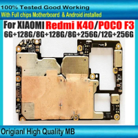 100% Unlocked Mainboard For Xiaomi Redmi K40 / Redmi POCO F3 Original Motherboard 256GB 128G Logic Board With Full Chips Android