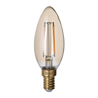 LUNNOM Led燈泡 e14 210流明, 可調光/燭形 棕色 透明玻璃, ø3.5 公分
