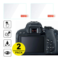 2x Tempered Glass Screen Protector for Canon 6D 70D 77D 80D 90D 600D 650D 700D 750D 760D 800D 9000D 1200D 1300D 1500D 2000D 8000