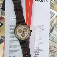 JAM TANGAN PRIA SWATCH CHRONO ORIGINAL- JAM SWATCH ORIGINAL SUSM100 SWATCH SUSM 100-BROWN LEATHER ST