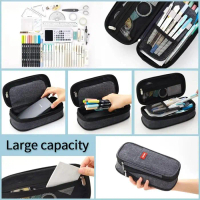 Original   - Tempat Pensil Korea Multi Sekat Kapasitas Besar Expandable Angoo Kanvas / Kotak Pensil 