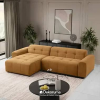 Dekoruma Tenzo LALUNA Sofa L / Sofa Panjang Keluarga / Sofa Keluarga Bentuk L Terracota