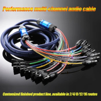 XLR Snake Cable 2/4/8/12/16-way Female to Male Multi-channel Stage Mobile Mixer Microphone Audio Signal Line Manual Welding