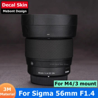 For Sigma 56mm F1.4 DC DN Contemporary M4/3 M43 Mount Decal Skin Camera Lens Sticker Vinyl Wrap Anti-Scratch Film 56 F/1.4 1.4