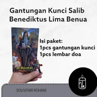 Gantungan Kunci Salib Medali St. Benediktus / Santo Benediktus