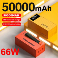 New 50000mah Power Bank 66w Container Super Fast Charging Portable Powerbank For Huawei Iphone14 Xiaomi External Battery Charger