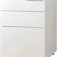3-Drawer Mobile File Cabinet with Smart Lock, Pre-Assembled Steel Pedestal Under Desk, White