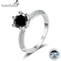 Butterflykiss 50cents 1CT 2CT D Color Diamond Engagement 925 Sterling Silver Rings For Women Men With Certificate Jewelry Gifts