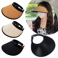Foldable Portable Beach Hat Wide Brim Sun Hat Visor Hat Adjustable UV Protection Roll-up Summer Casual Straw Cap